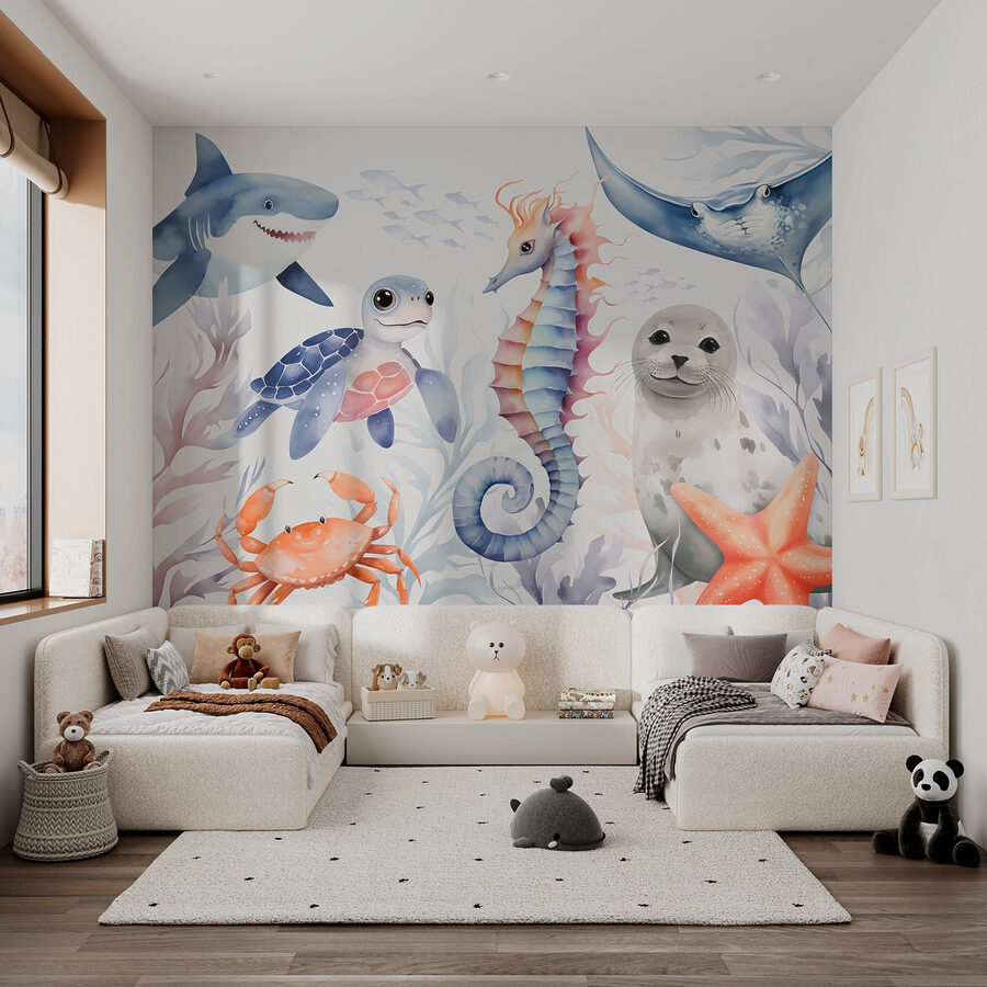 Grupo de animales marinos