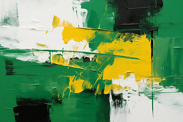 Painting of green and yellow paint Painting of green and yellow paint