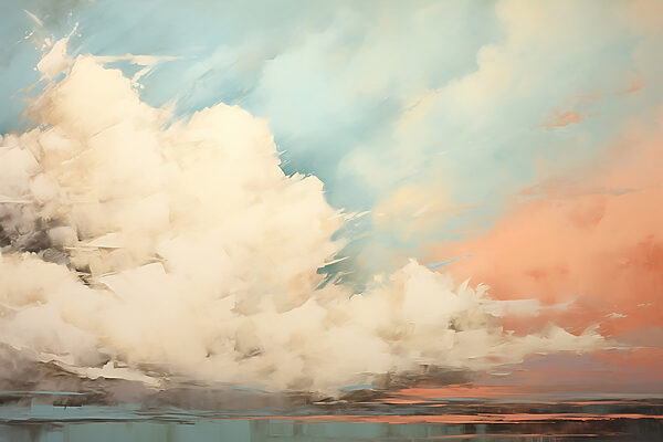 Painting of clouds in the sky Painting of clouds in the sky