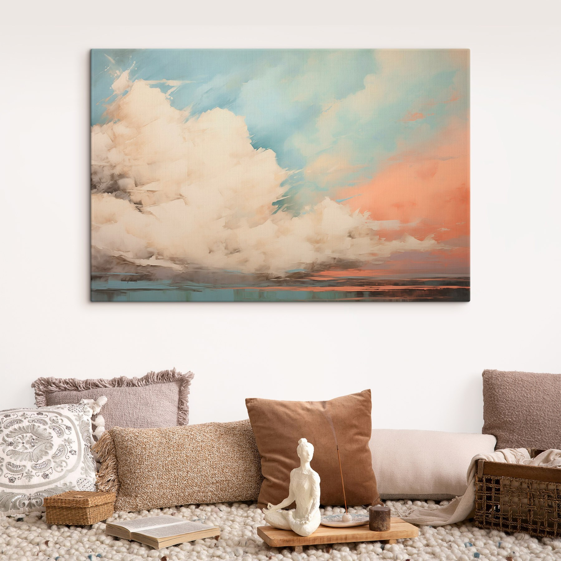 Painting of clouds in the sky Painting of clouds in the sky