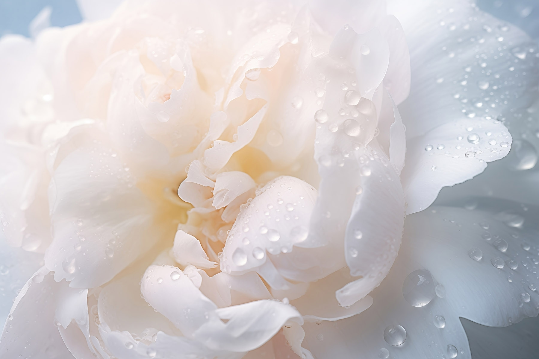Delicate petals with glistening droplets Delicate petals with glistening droplets