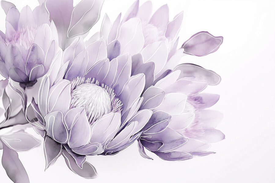 Delicadas flores en tonos suaves