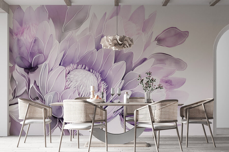 Delicadas flores en tonos suaves