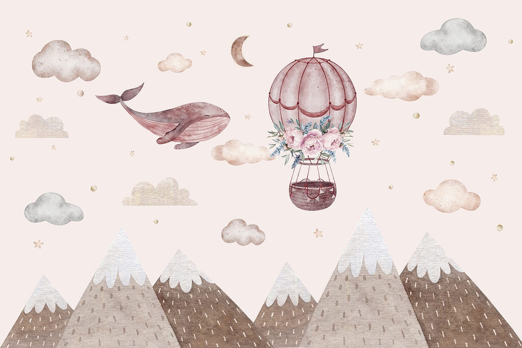 Whale and a hot air balloon