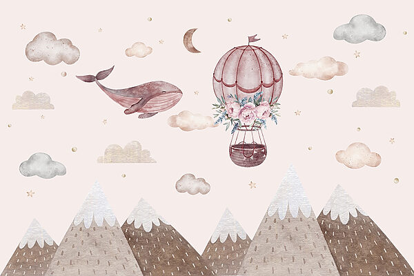 Whale and a hot air balloon