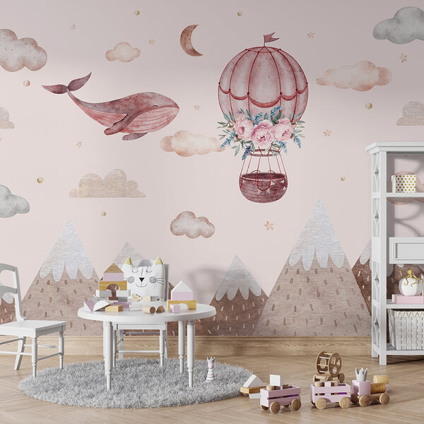 Whale and a hot air balloon