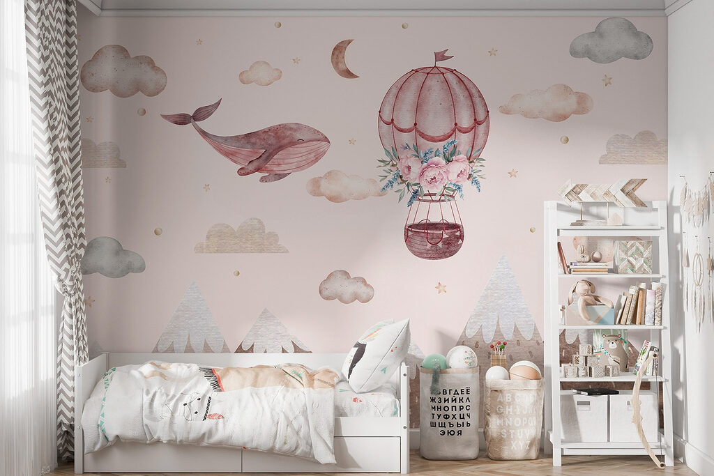 Whale and a hot air balloon