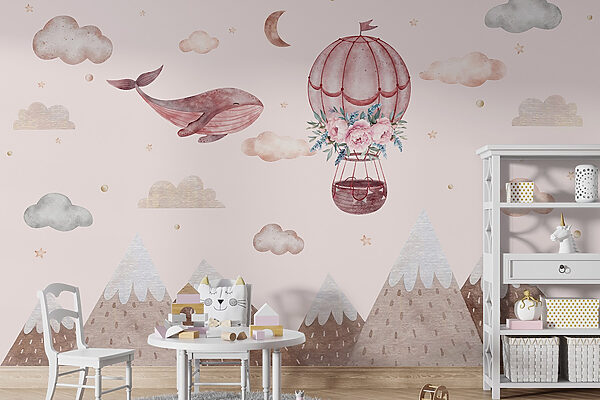 Whale and a hot air balloon