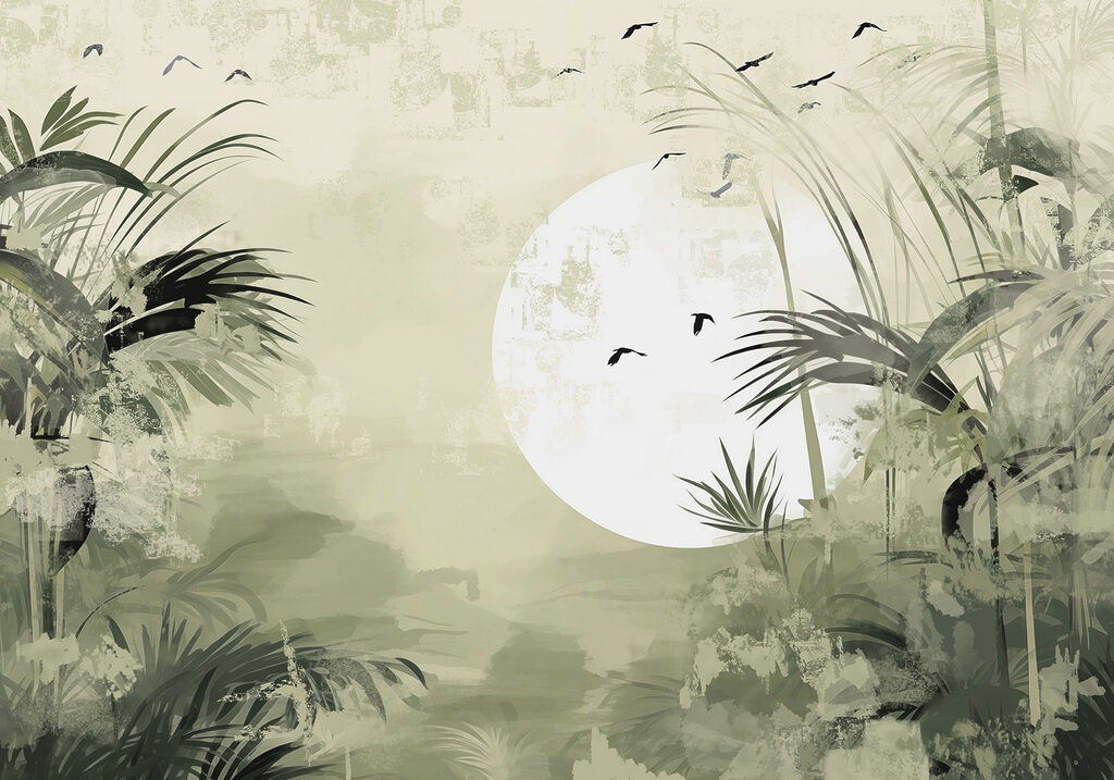 Pintura de un bosque tropical Pintura de un bosque tropical