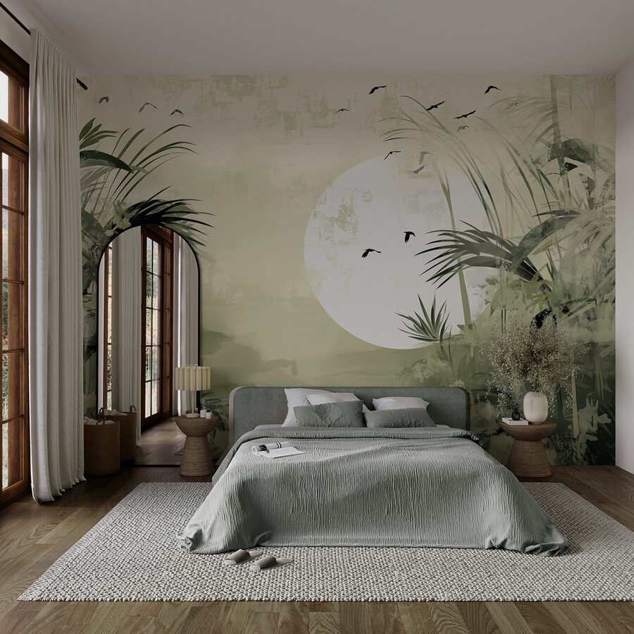 Pintura de un bosque tropical