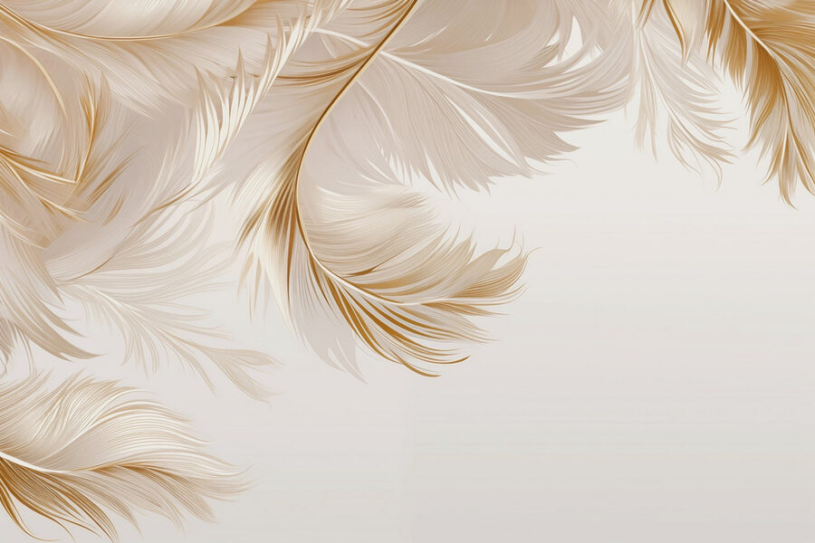 Fotomurales Elegantes plumas en tonos suaves. - Imagen 4