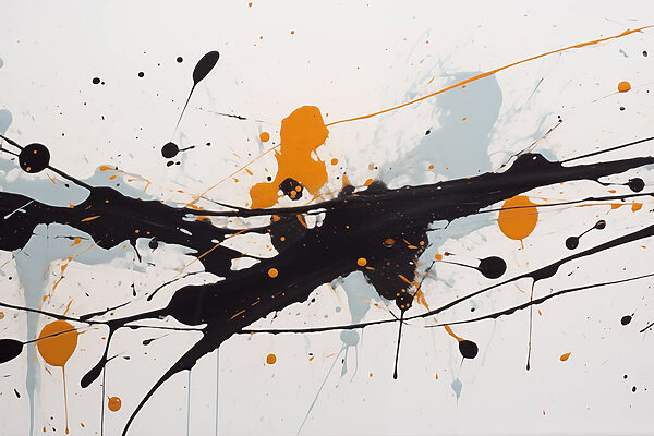 Salpicaduras de pintura negra y naranja Salpicaduras de pintura negra y naranja