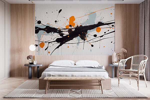 Salpicaduras de pintura negra y naranja Salpicaduras de pintura negra y naranja