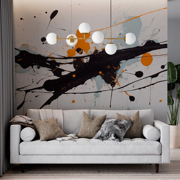 Salpicaduras de pintura negra y naranja Salpicaduras de pintura negra y naranja