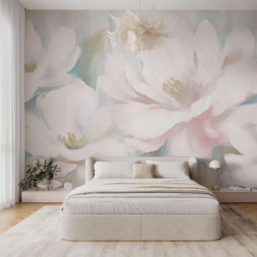 Pintura de flores blancas