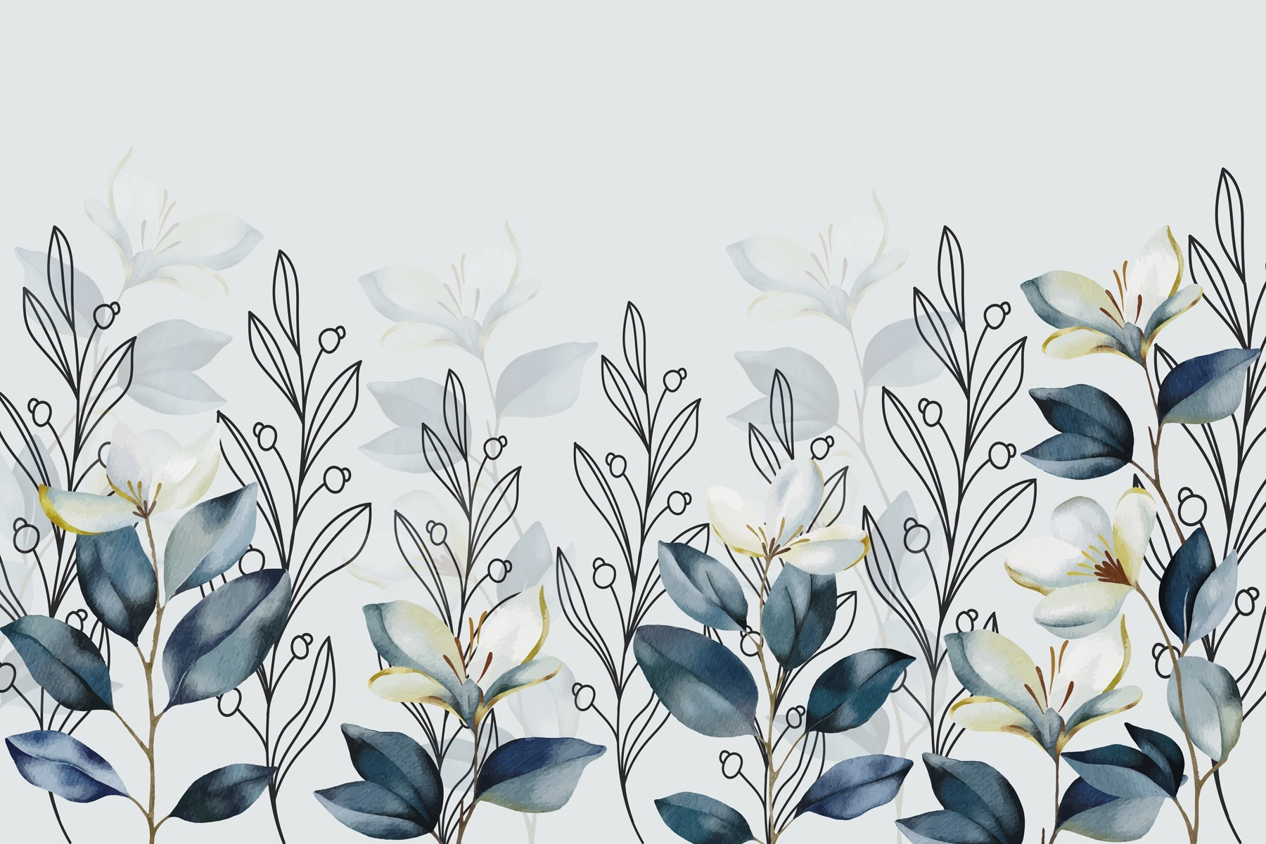 Delicate botanical design in soft hues Delicate botanical design in soft hues