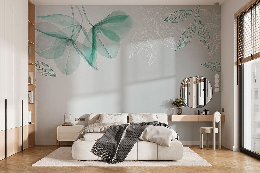 Delicate leaves in soothing tones