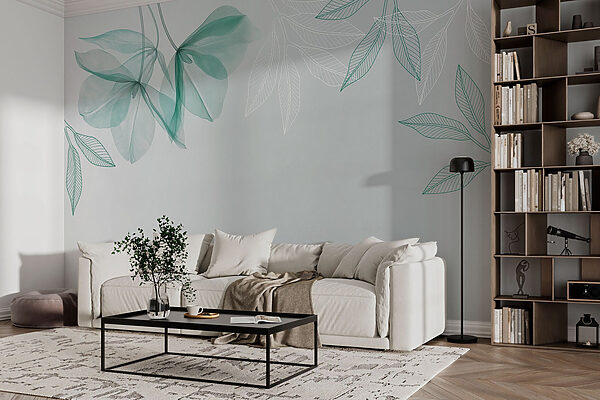 Delicate leaves in soothing tones