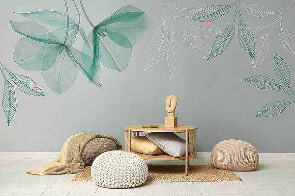 Delicate leaves in soothing tones