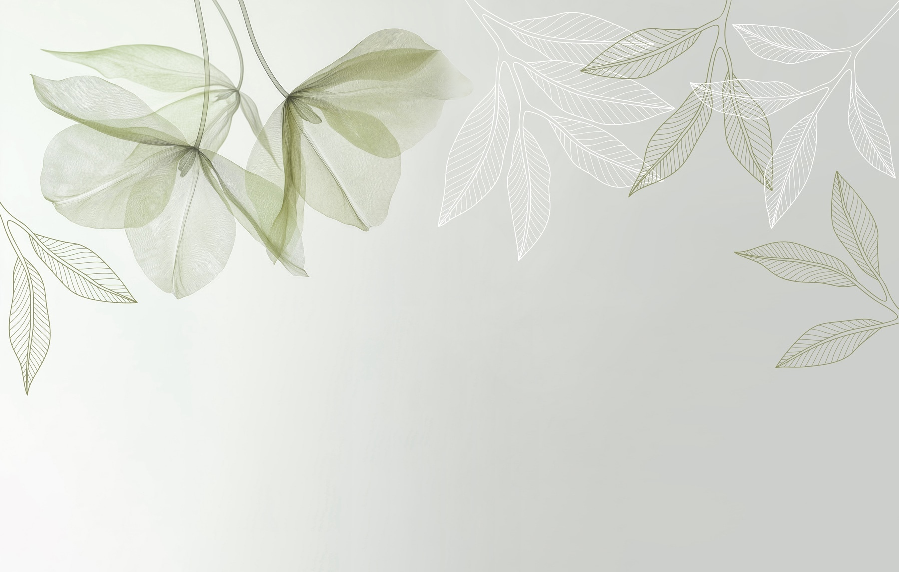 Gentle leaves in soft hues
