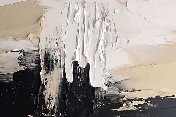 White and black paint on a white surface White and black paint on a white surface