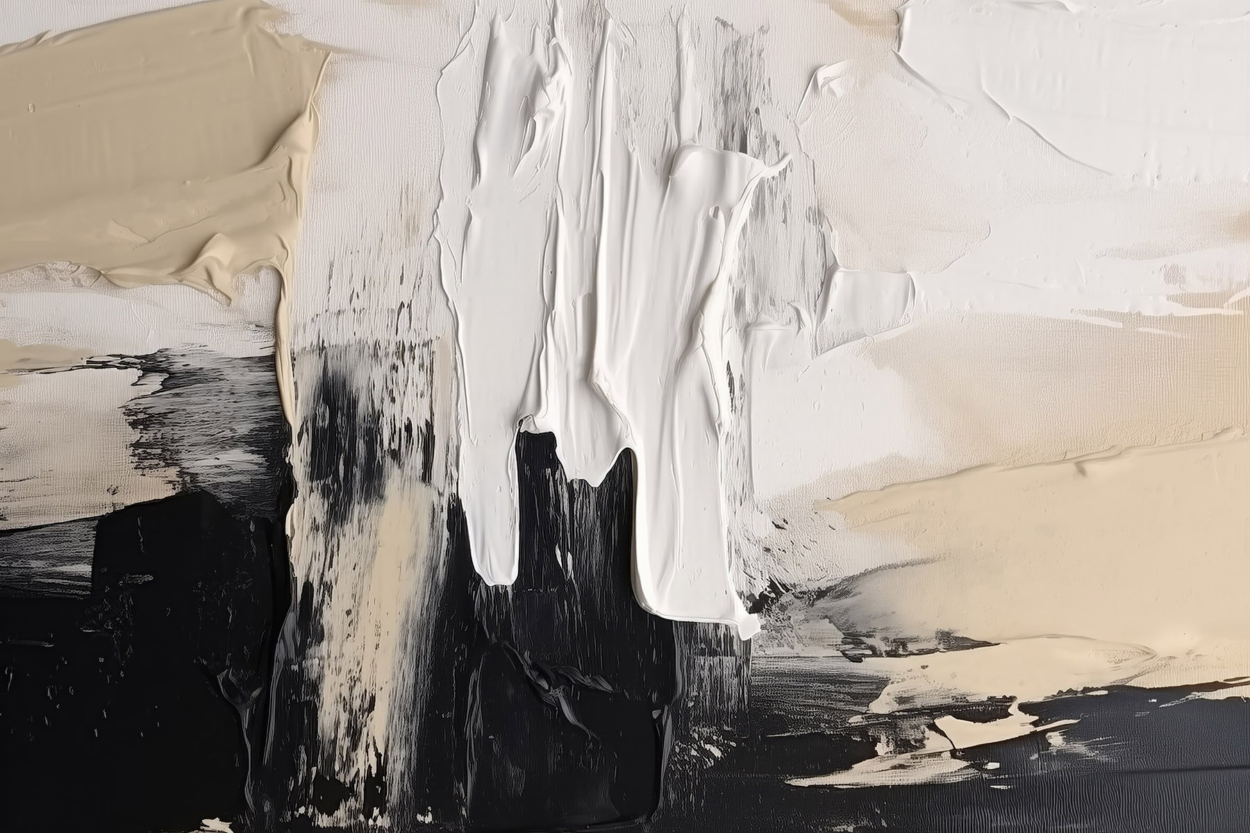 White and black paint on a white surface White and black paint on a white surface