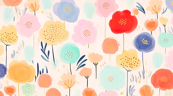 Flores de colores sobre fondo blanco Flores de colores sobre fondo blanco