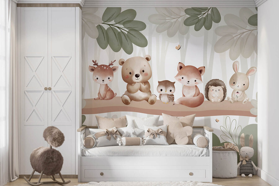 Grupo de animales en la rama de un árbol
