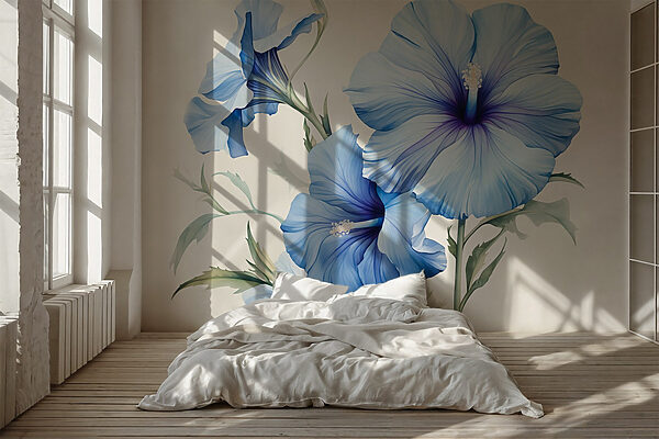 Fotomurales Fotomurales Hermosas flores azules en flor (SKU: w03624)