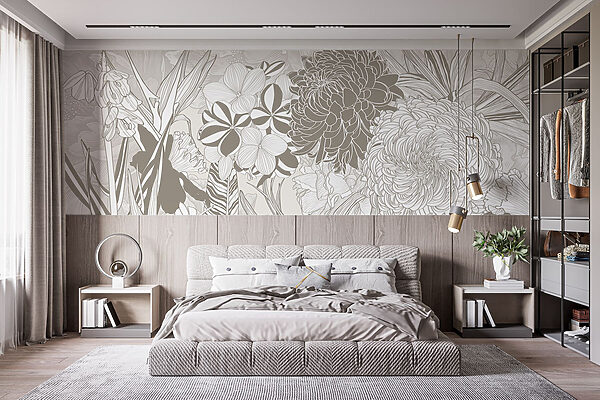 Floral patterns in delicate tones Floral patterns in delicate tones