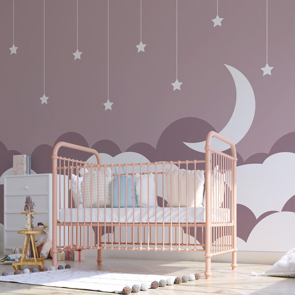 Fotomurales Fotomurales Luna y estrellas en el cielo (SKU: w03626)