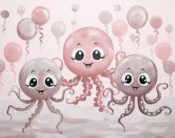 Grupo de pulpos con globos Grupo de pulpos con globos