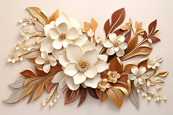 Grupo de flores blancas y marrones Grupo de flores blancas y marrones