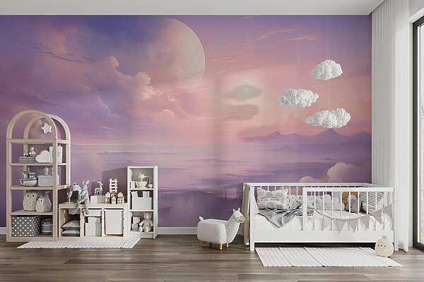 Paisaje con nubes y luna Paisaje con nubes y luna