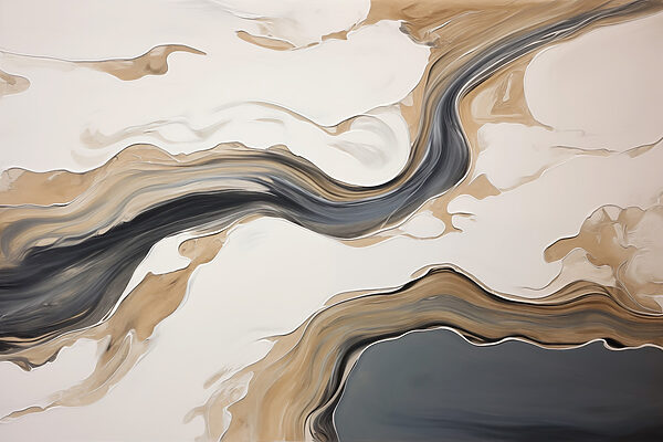 White and black swirls on a white surface