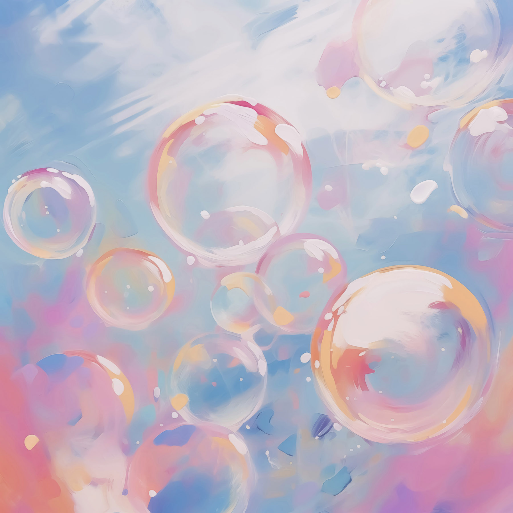 Group of bubbles in the air Group of bubbles in the air