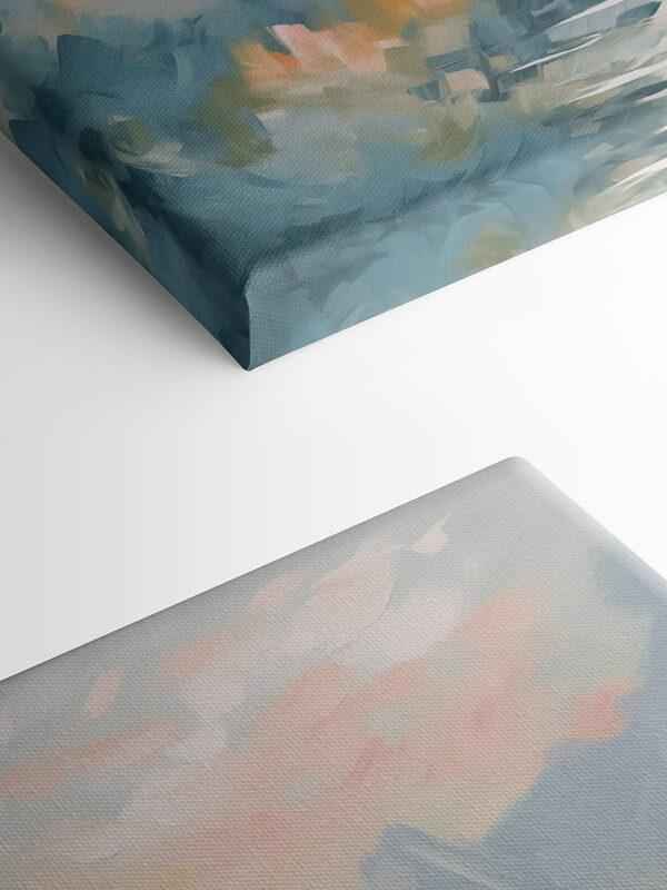 Painting of a river and mountains Painting of a river and mountains