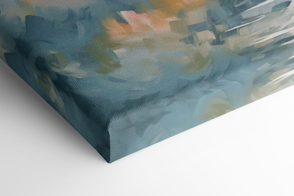 Painting of a river and mountains Painting of a river and mountains