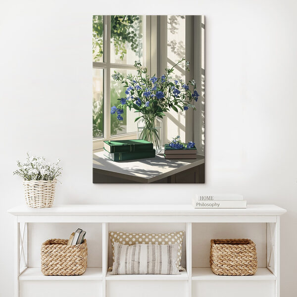 Vase of flowers in front of a window Vase of flowers in front of a window