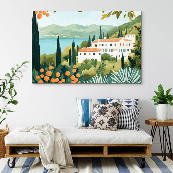 Cuadros Cuadros Casa rodeada de árboles y plantas (SKU: s44027)