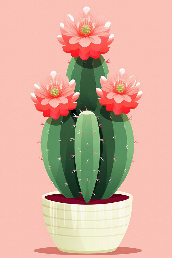Cactus with pink flowers Cactus with pink flowers
