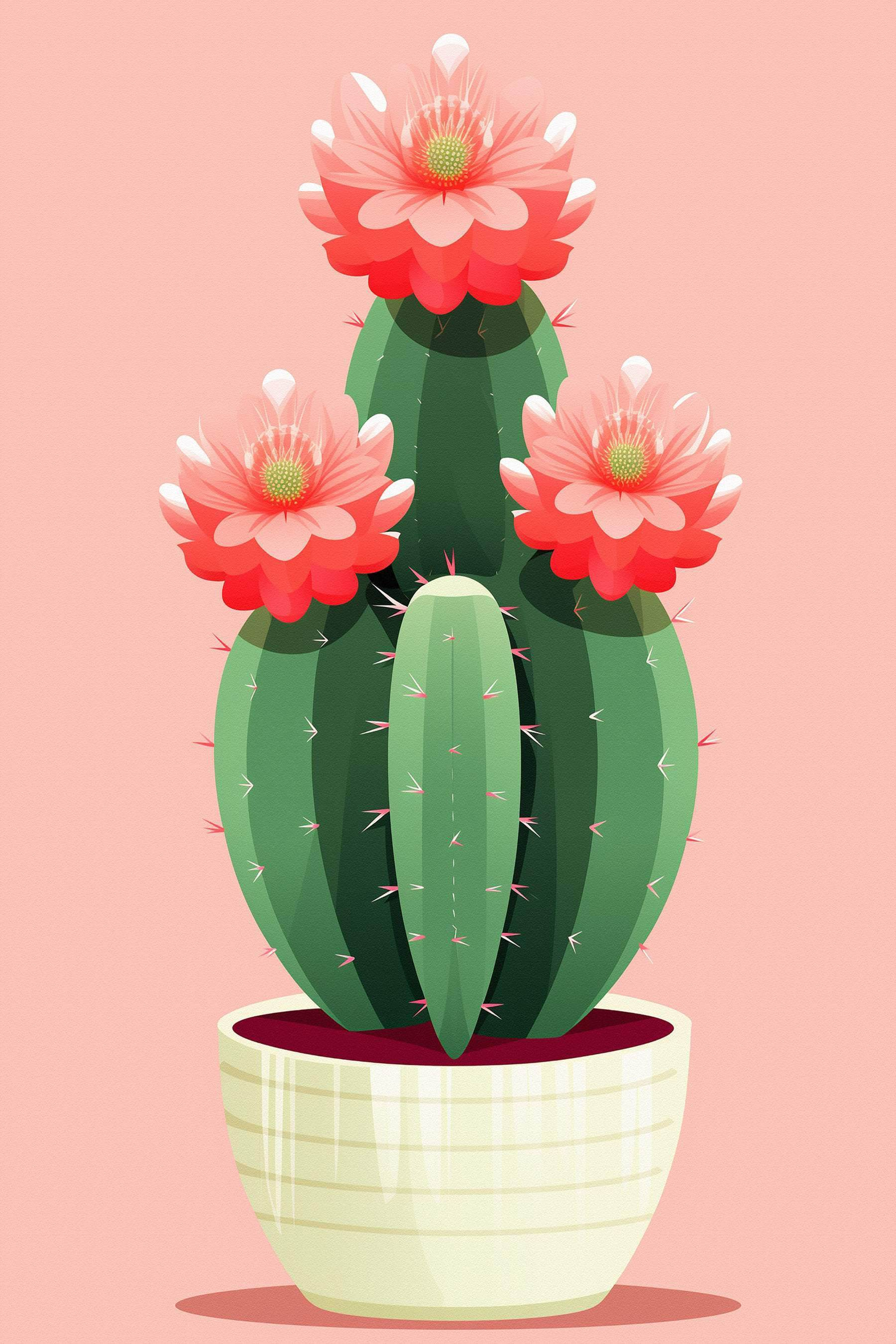 Cactus with pink flowers Cactus with pink flowers