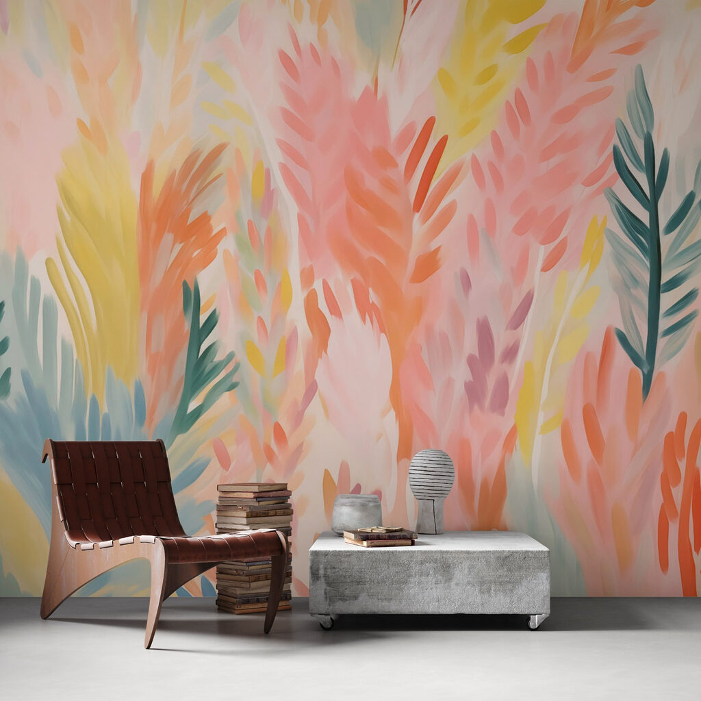 Colorful leaves on a white surface Colorful leaves on a white surface