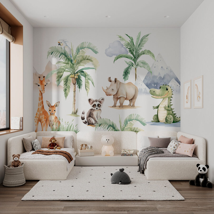 Grupo de animales en un bosque