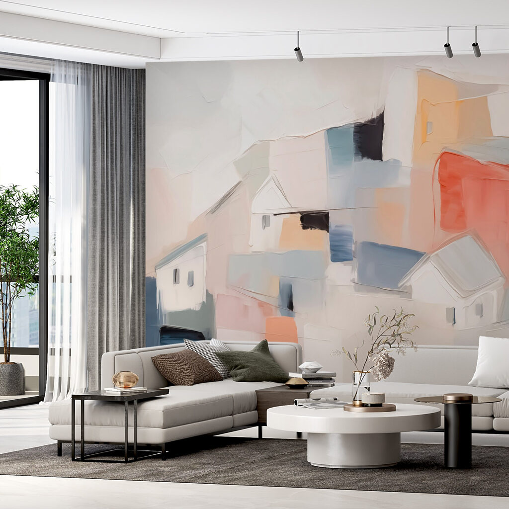 Painting of houses in different colors