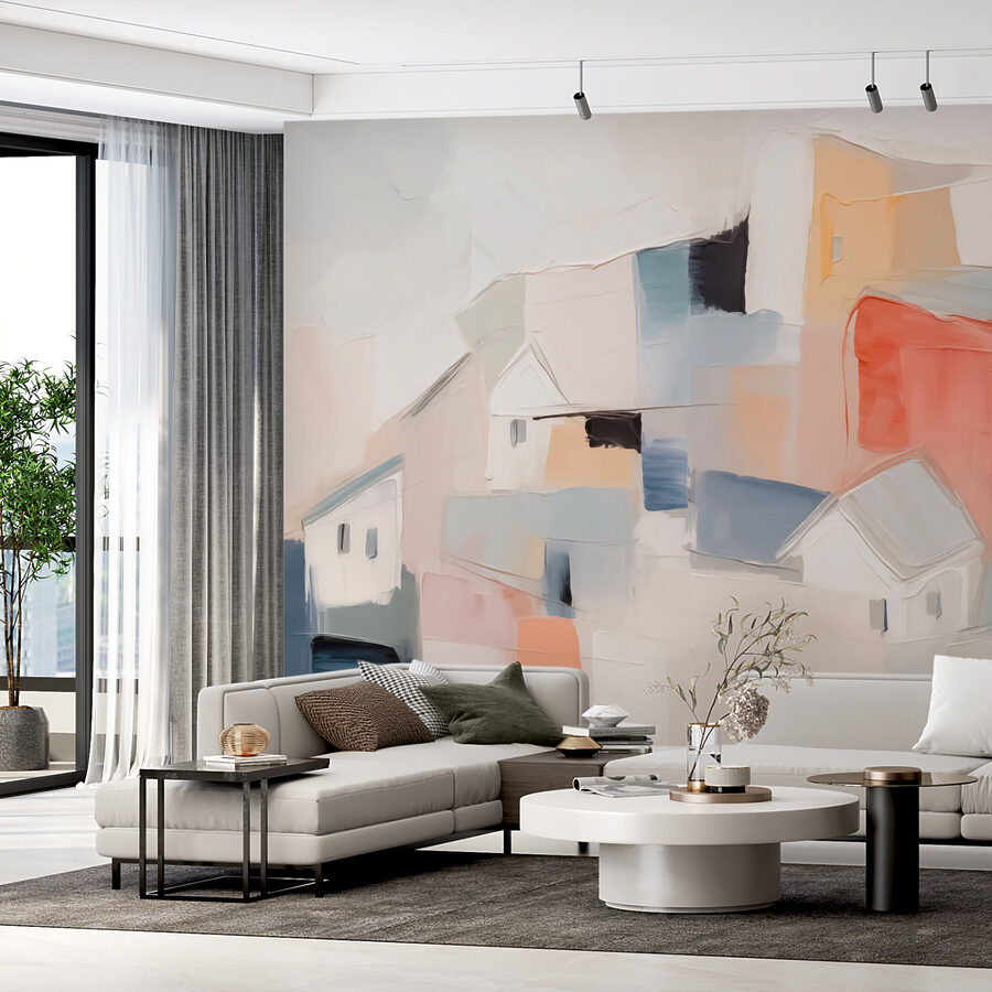 Pintura de casas en diferentes colores