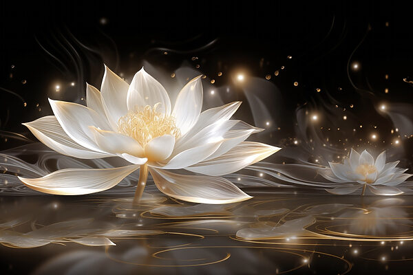 White flower in water White flower in water