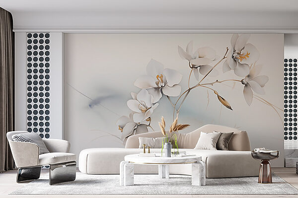 White flowers on a branch White flowers on a branch