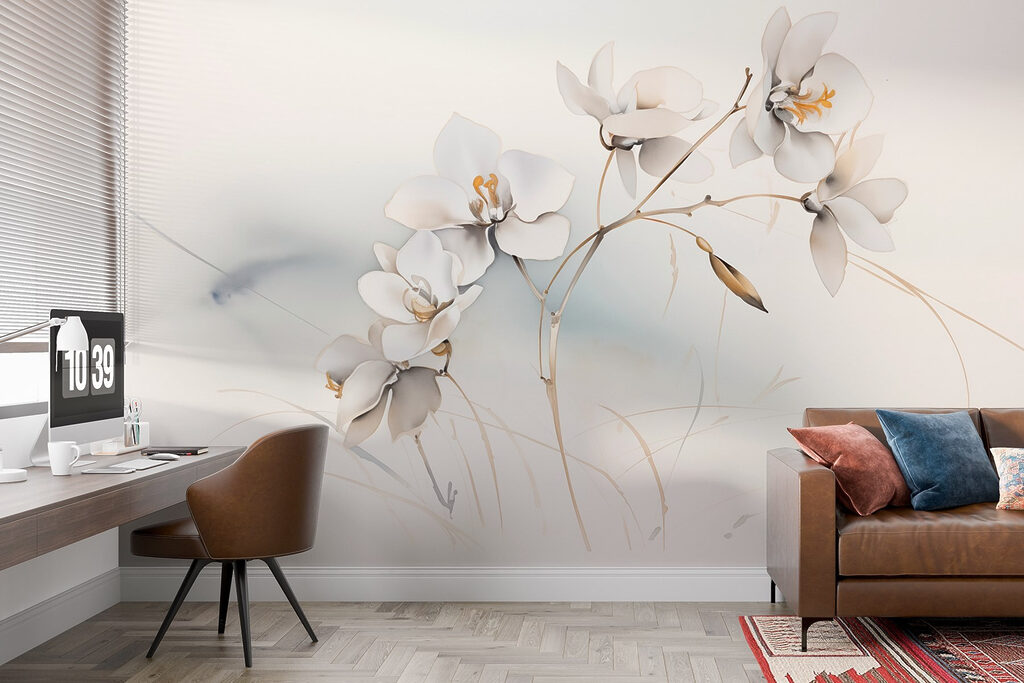 White flowers on a branch White flowers on a branch