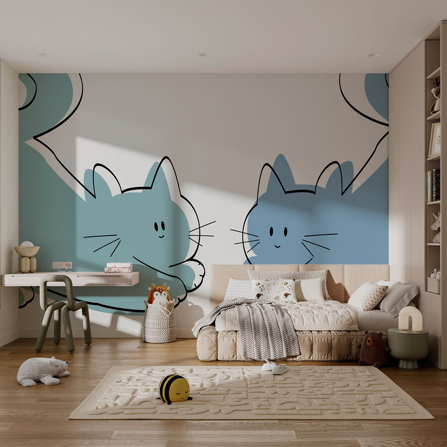 Pareja de gatos tumbados